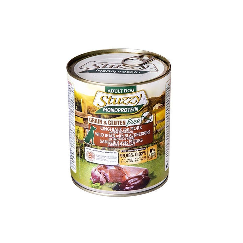 STUZZY DOG Monoprotein Cinghiale con More ed Erbe Provenzali 400 gr.