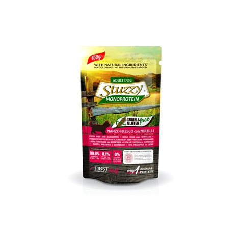 STUZZY DOG Monoprotein Grain & Gluten Free con Manzo Fresco e Mirtilli 150 gr. - 
