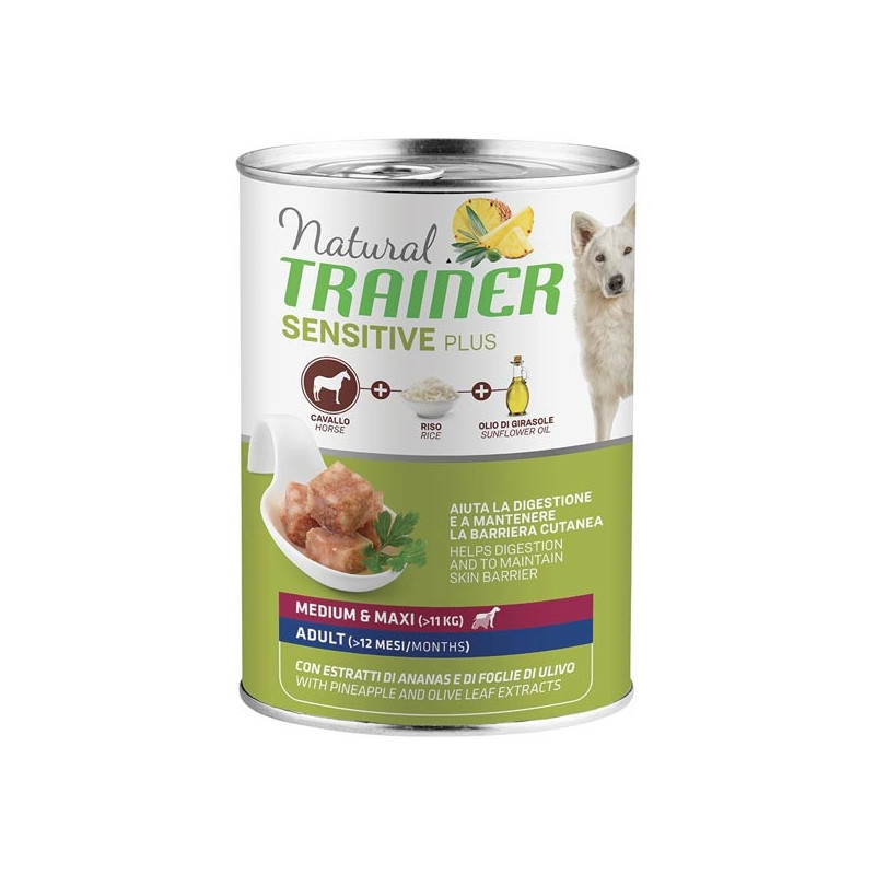 TRAINER Natural Sensitive Plus No Gluten Medium & Maxi Adult mit Pferd und Reis 400 gr.