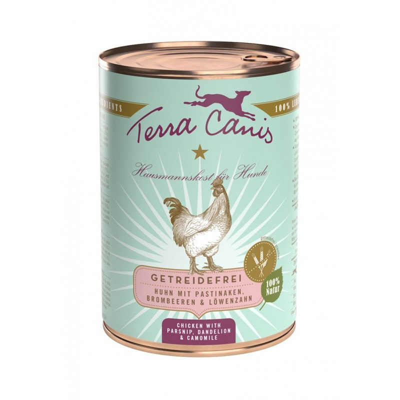TERRA CANIS Grain Free Pollo con pastinaca, dente di leone e camomilla 400 gr.