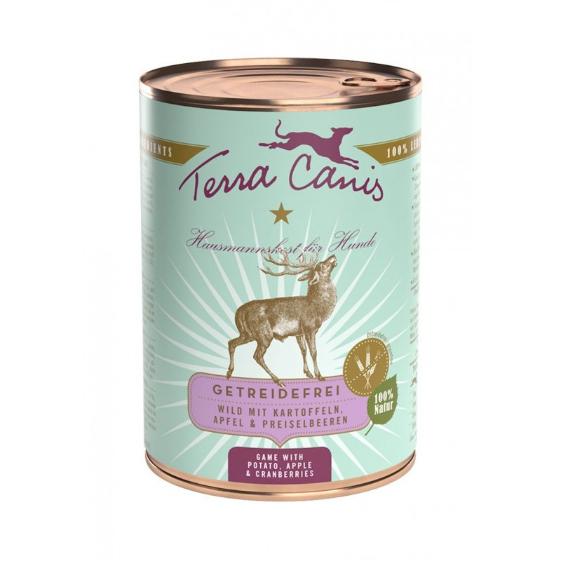TERRA CANIS Grain Free Selvaggina con patate, mela e mirtilli rossi 400 gr.