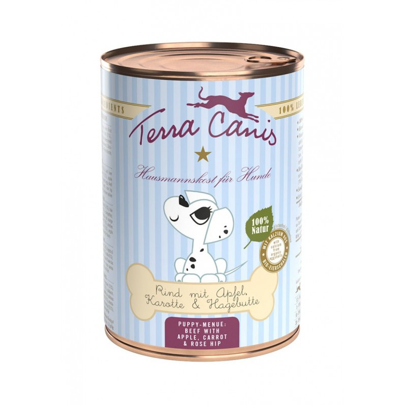 TERRA CANIS Puppy Manzo con mela, carote e rosa canina 400 gr.
