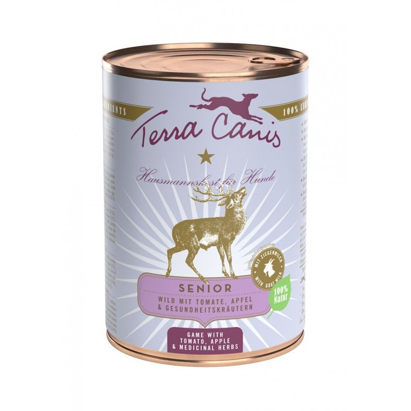 TERRA CANIS Senior Selvaggina con pomodoro, mela e erbe officinali 400 gr.