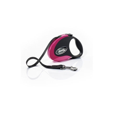 FLEXI Leash Collection Schwarz / Pink mit 3 m Gurtband. Größe S