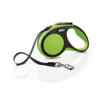 FLEXI New Comfort Grüne Leine mit 3m Gurtband. Größe XS