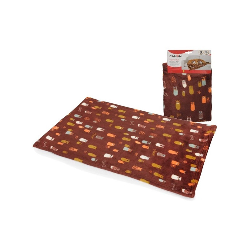 CAMON Weiche braune Decke für Hunde und Katzen C0901 / 2 75x100 cm.
