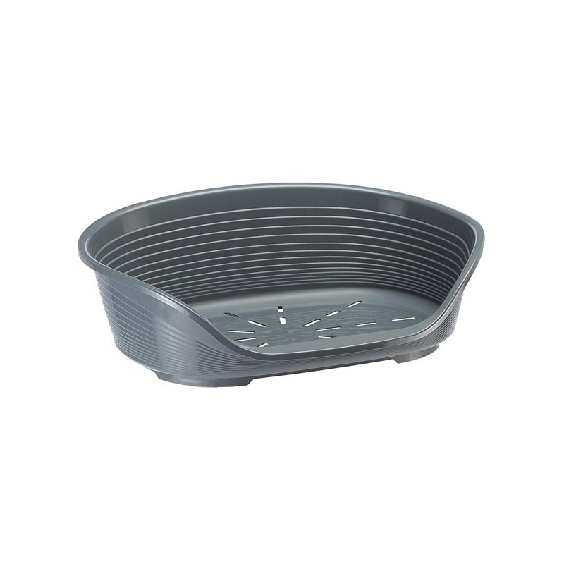 FERPLAST Plastic Bed Siesta Deluxe Dark Gray L 61.5 x W 45 x H 21.5 cm
