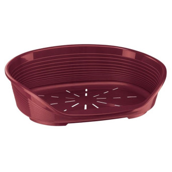 FERPLAST Plastic Dog Bed Siesta Deluxe Bordeaux L 93.5 x W68 x H28.5 cm.