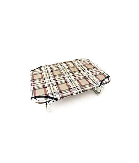 FOSCHI SRL Fixed Camp Bed in Aluminum with Scottish Fabric 55x90 cm.