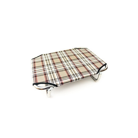FOSCHI SRL Fixed Camp Bed in Aluminum with Scottish Fabric 60x100 cm.