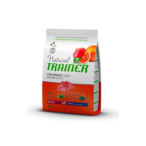 TRAINER Natural Adult Medium with Beef and Rice 12 kg.