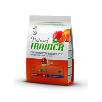 TRAINER Natural Adult Medium with Raw Ham and Rice 3 Kg