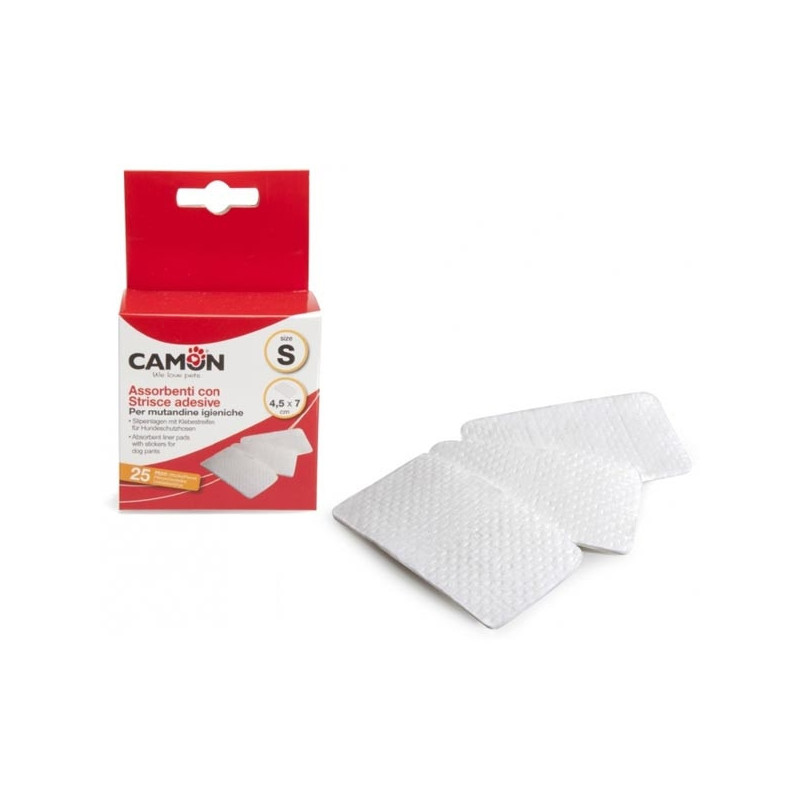 CAMON Assorbenti con Strisce Adesive Taglia S / 7x5 cm.