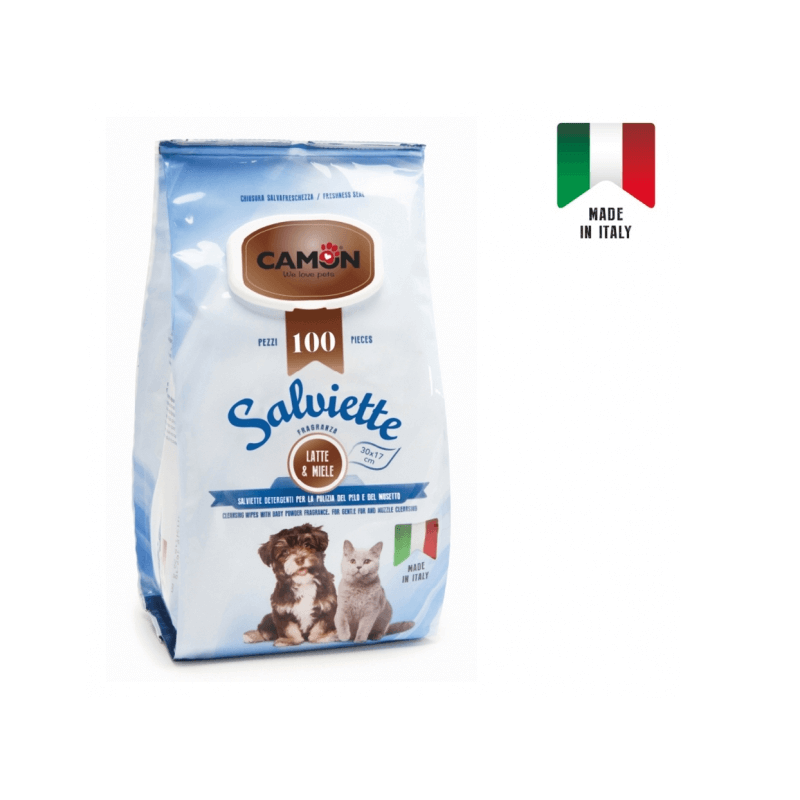 CAMON Salviette al Latte & Miele Maxi formato 100 Pz.