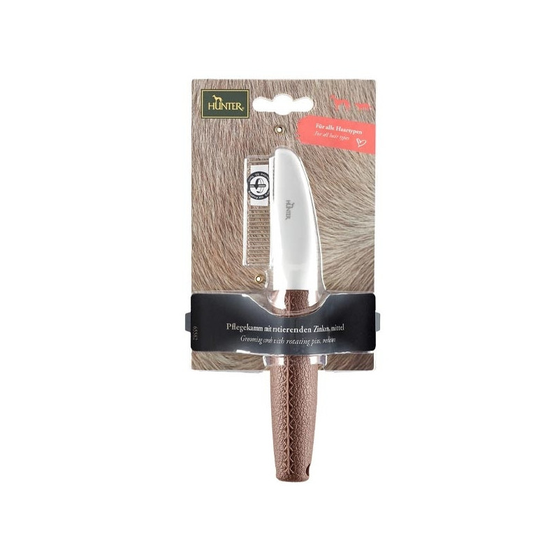 HUNTER Grooming Comb with Rotating Teeth Medium