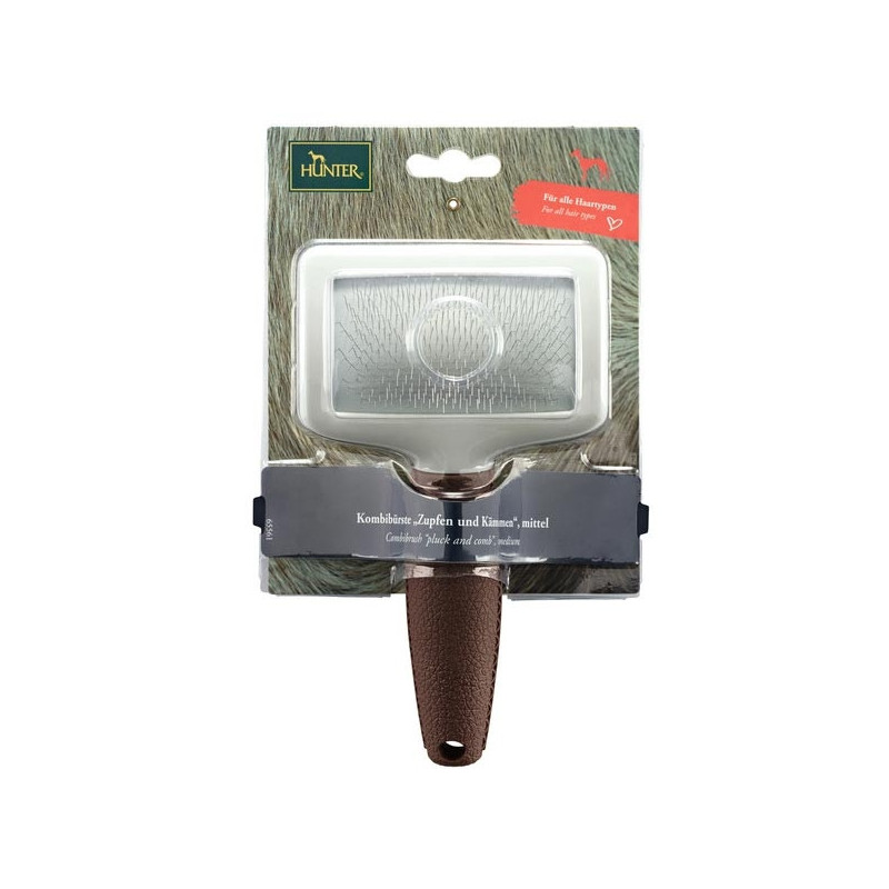 HUNTER Spazzola Combinata Cardare e Pettinare 20 cm.
