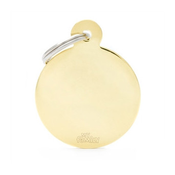 MY FAMILY Basic Big Circle ID Tag in Golden Brass MFB17