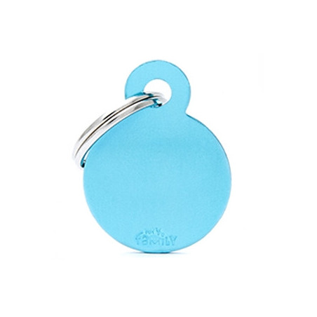 MY FAMILY Medaglietta Basic Cerchio Piccolo in Alluminio Azzurro - 