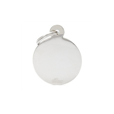 MY FAMILY Big Circle Basic Tag in Chromed Brass