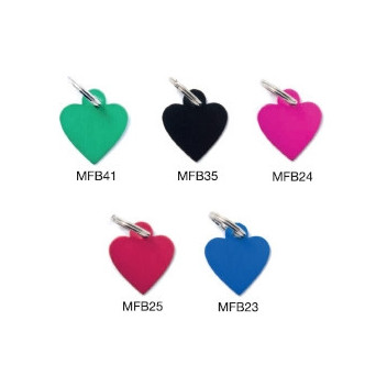 MY FAMILY Basic Small Heart ID Tag Black Aluminum