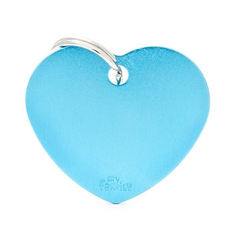 MY FAMILY Medaglietta Basic Cuore Piccolo in Alluminio Azzurro - 