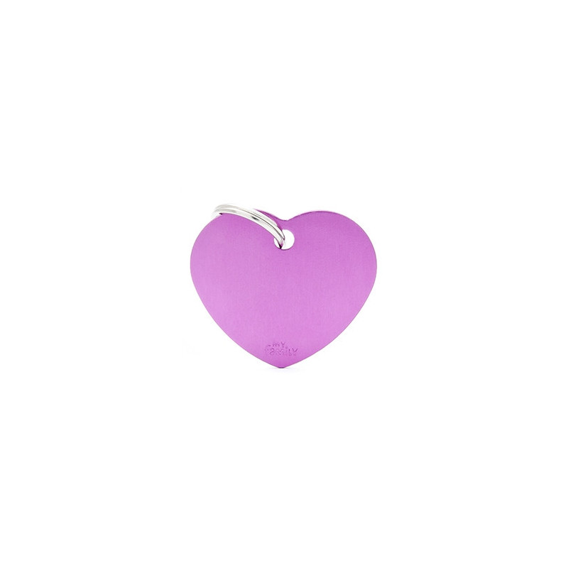 MY FAMILY Basic Big Heart Tag in Purple Aluminum