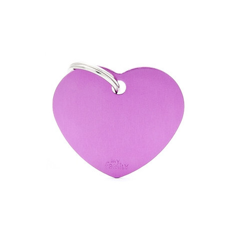 MY FAMILY Basic Big Heart Tag in Purple Aluminum