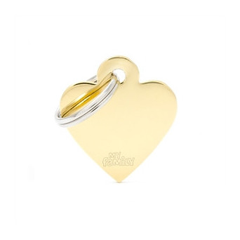 MY FAMILY Medaglietta Basic Cuore Piccolo in Ottone Dorato - 