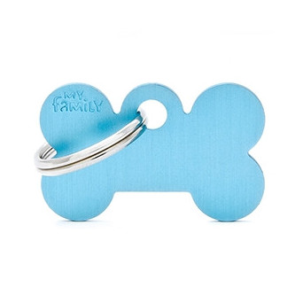 MY FAMILY Medaglietta Basic Osso Grande Alluminio Azzurro - 