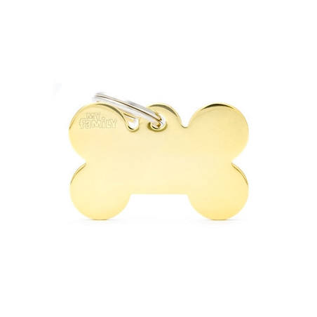 MY FAMILY Medaglietta Basic Osso Grande in Ottone Dorato - 