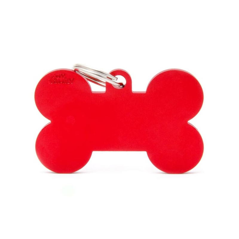 MY FAMILY Medaglietta Basic Osso XL Rosso in Alluminio