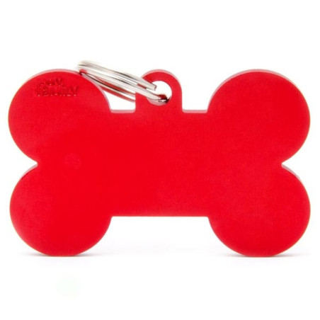 MY FAMILY Medaglietta Basic Osso XL Rosso in Alluminio - 