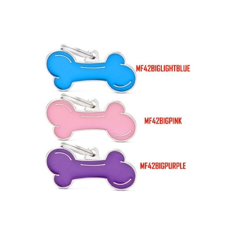 MY FAMILY Classic Big Pink Bone ID Tag