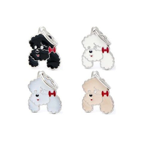 MY FAMILY Gray Poodle Friends ID Tag