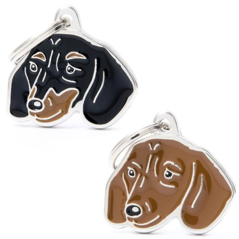 MY FAMILY Black and Tan Dachshund Friends Tag