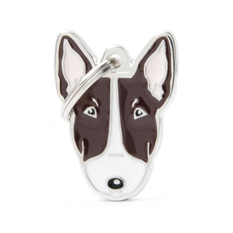 MY FAMILY White and Brown Friends Bull Terrier ID Tag