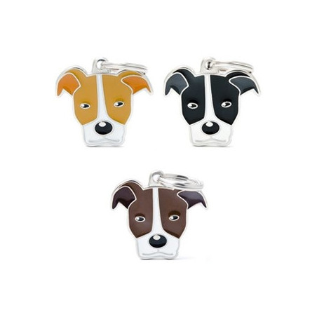 MY FAMILY Medaglietta Friends Pitbull Bianco e Nero - 