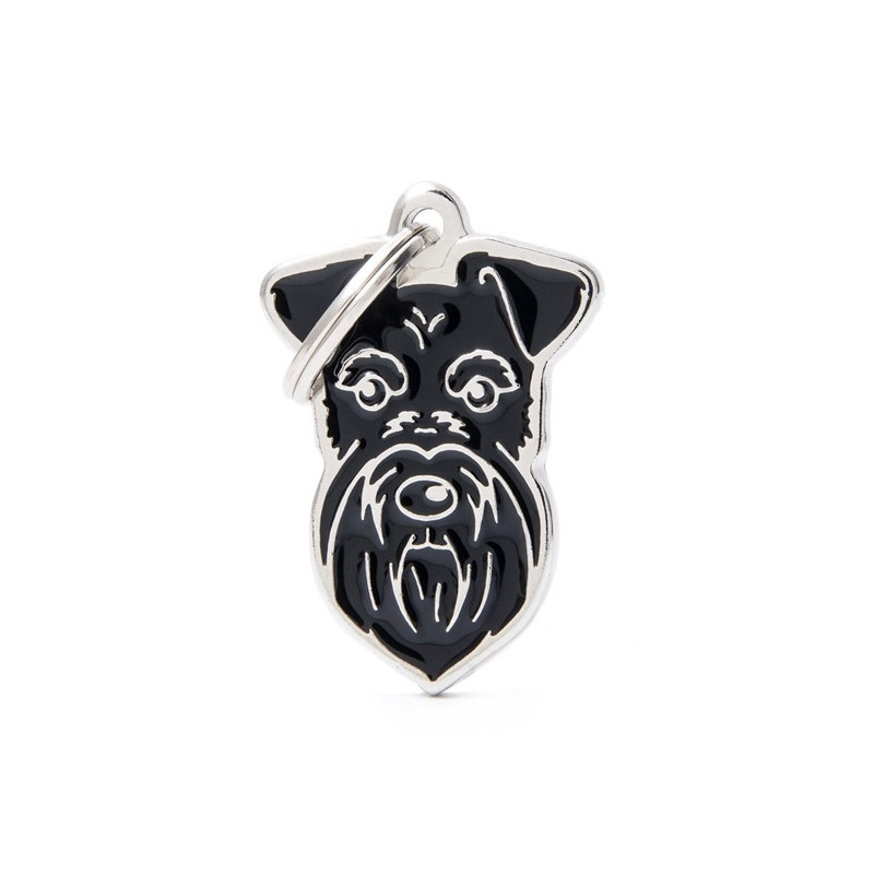 MY FAMILY Black Friends Schnauzer ID Tag