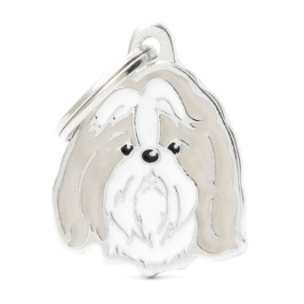 MY FAMILY Gray Friends Shih Tzu ID Tag