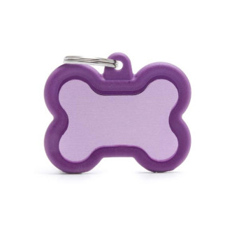 MY FAMILY Hushtag Tag Aluminium Purple Bone mit Purple Rubber
