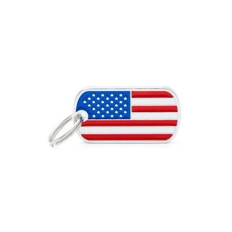 MY FAMILY Small Military ID Tag United States Of America Flag