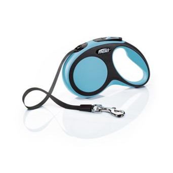 FLEXI New Comfort Blue Leash mit 5m Gurtband. Größe S