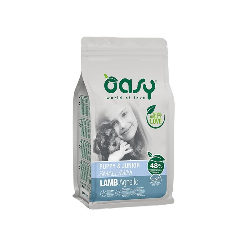 OASY One Animal Protein Puppy&Junior Small&Mini con Agnello 800 gr.