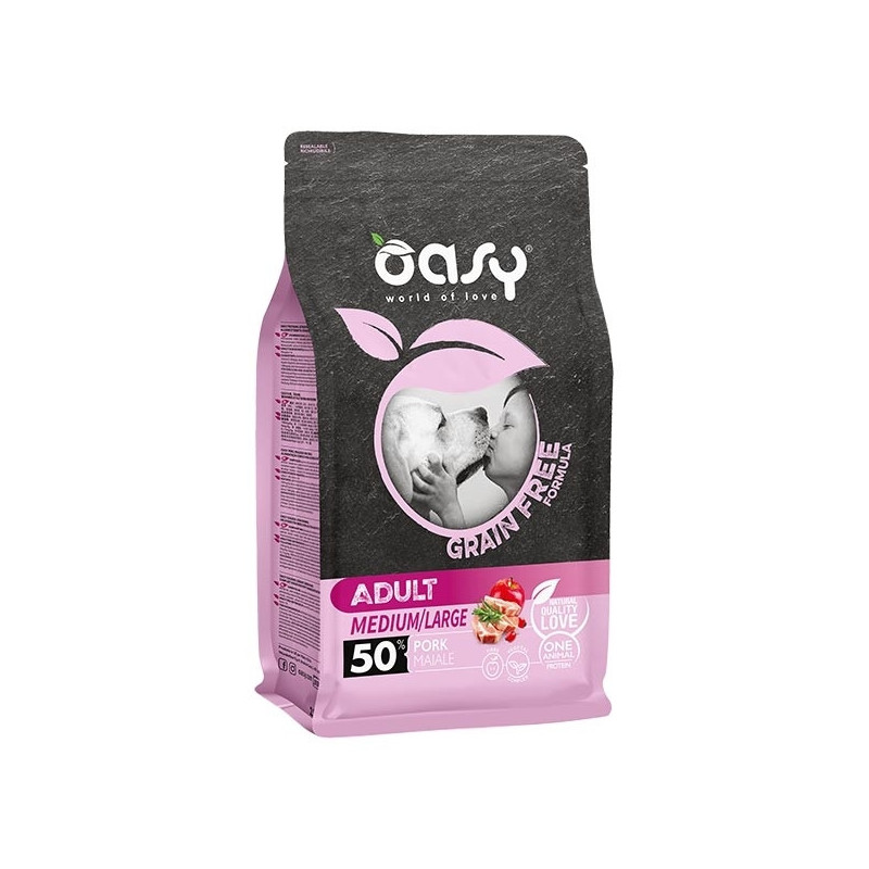 OASY Grain Free Adult Medium & Large with Pork 12 kg.