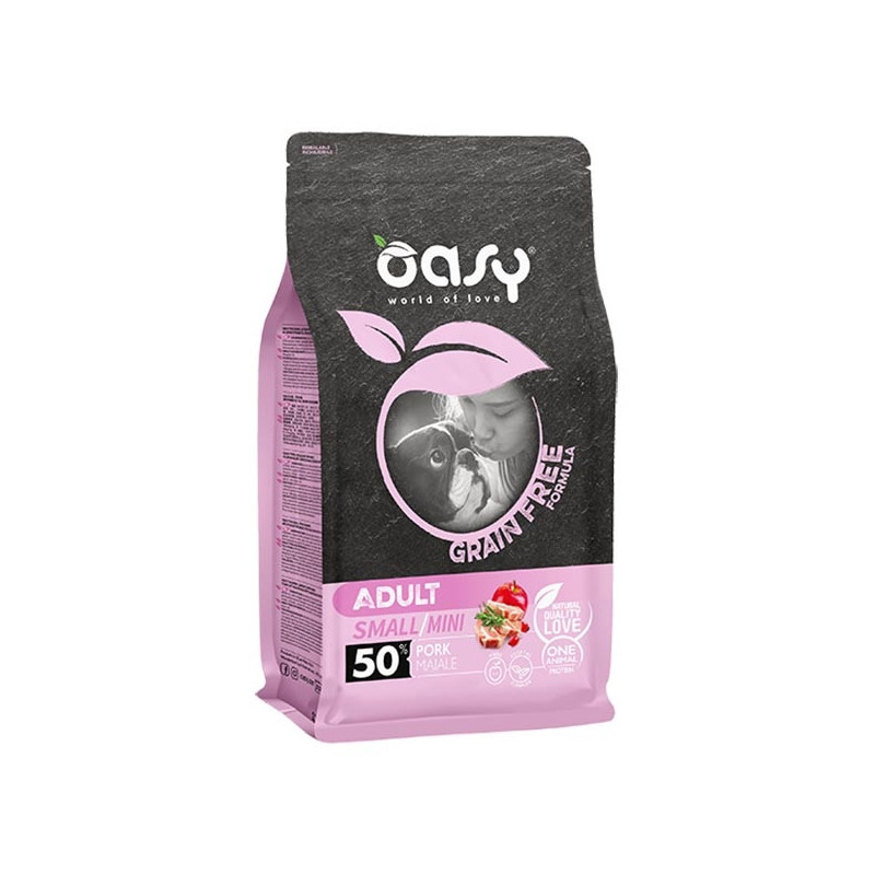 OASY Grain Free Adult Small&Mini con Maiale 2,5 kg.