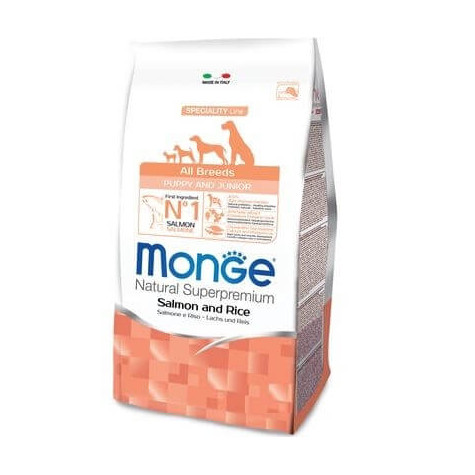 MONGE Natural Superpremium All Breeds Puppy & Junior Salmon and Rice 12 kg