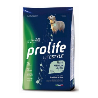 PROLIFE Life Style Adult Light Merluzzo e Riso Medium/Large 12 kg. - 