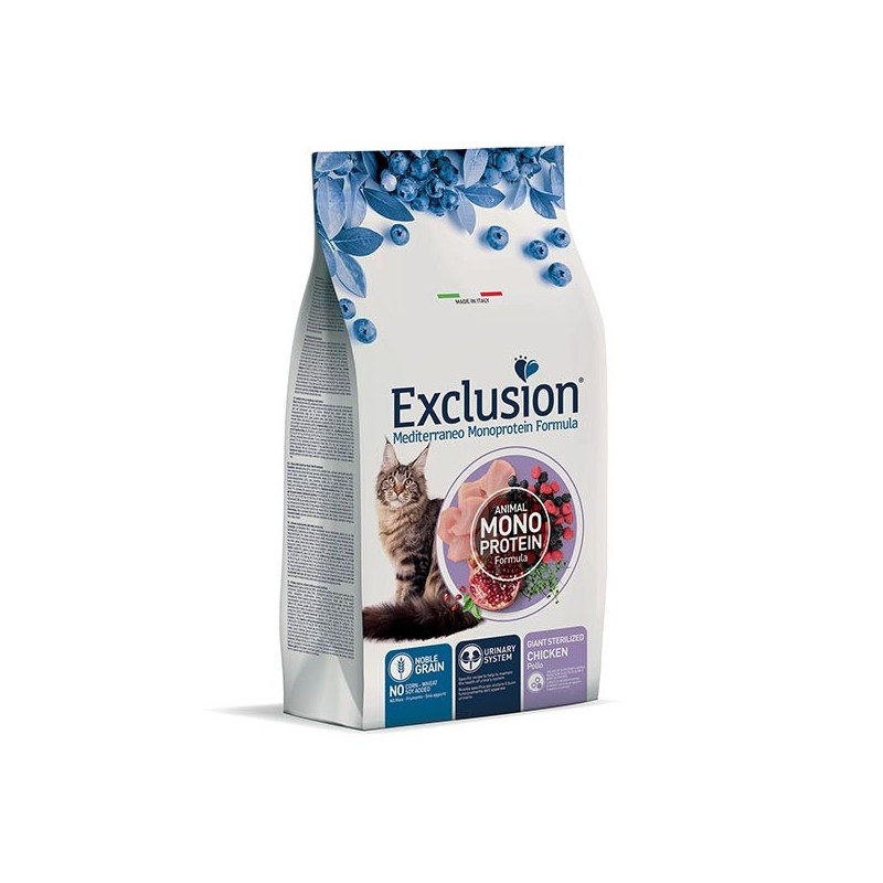 EXCLUSION Mediterraneo Monoprotein Sterilized Adult Giant Pollo 1,50 kg.
