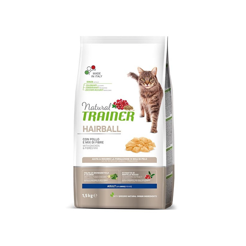 TRAINER Natural Cat Hairball Adult with Chicken 1,5 kg.