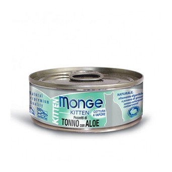 MONGE Natural Superpremium Jelly Kitten Bonito Thunfisch und Aloe Stücke 80 gr.
